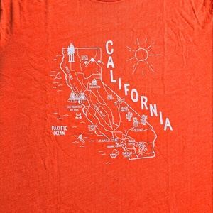 New! J. Crew size XXL XX-Large Men's Orange California T-Shirt NWT